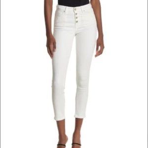 William Rast white button fly ankle jeans